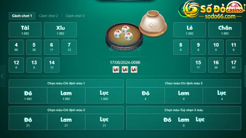 Cược tài xỉu, chẵn lẻ và theo màu trong game bầu cua 