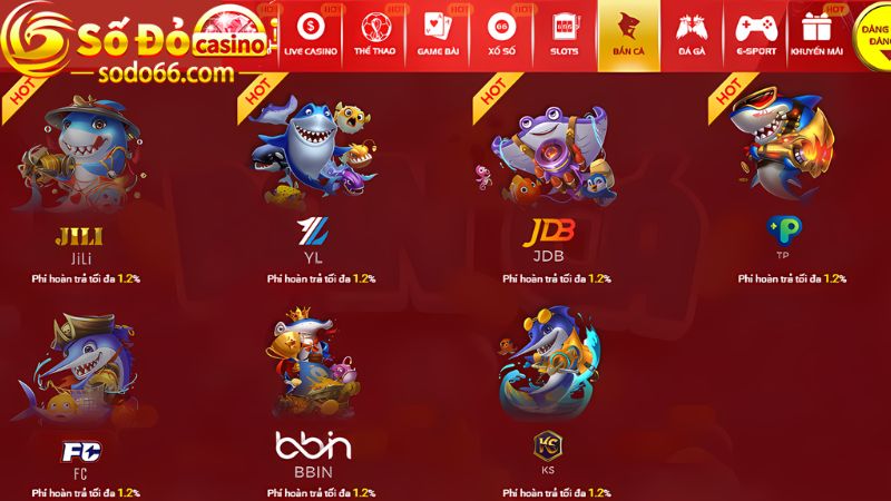 7+ sảnh game bắn cá Sodo66 - Lựa chọn thoải mái, lên cược dễ dàng 